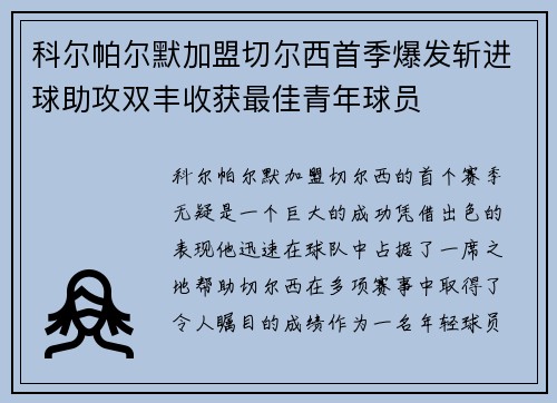 科尔帕尔默加盟切尔西首季爆发斩进球助攻双丰收获最佳青年球员